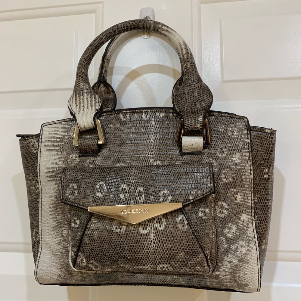 Liz Claiborne Faux Snakeskin Handbag Gray & Silver